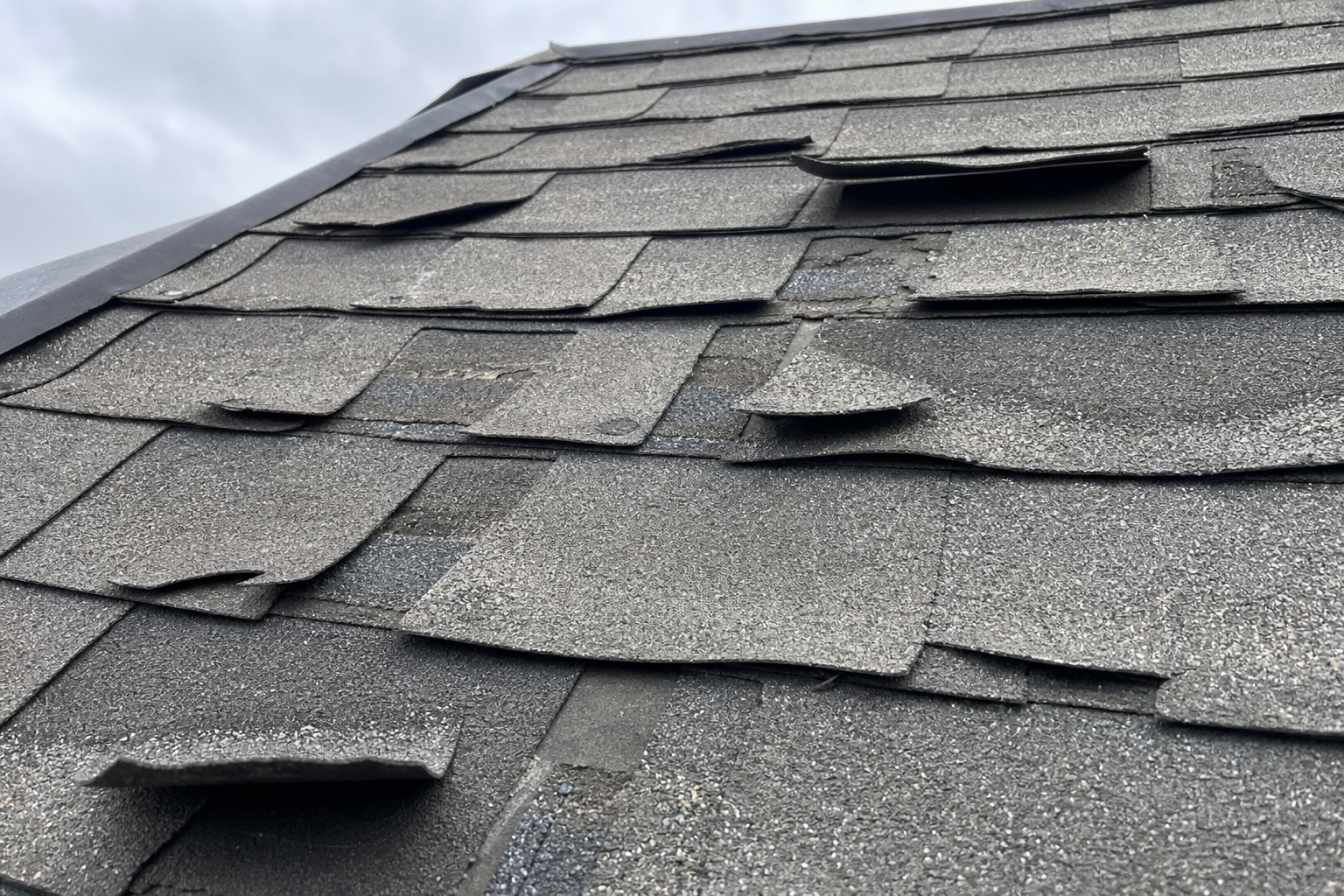 Curled and buckling roof shingles